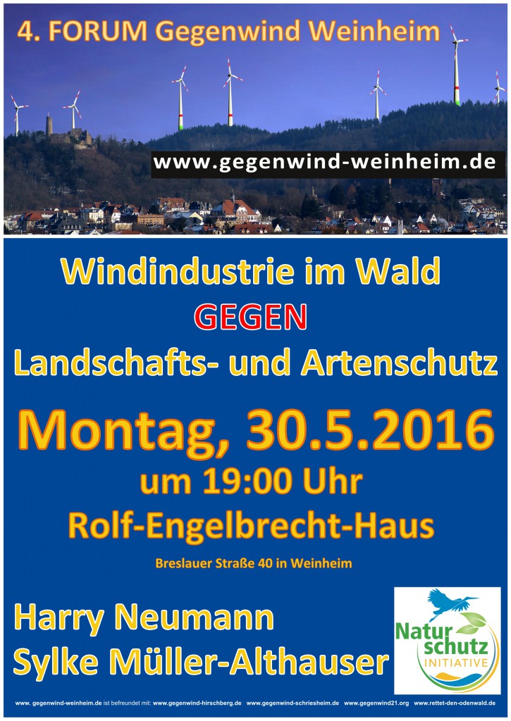 Flyer A5 hoch 4. Forum Gegenwind Weinheim 30.5.2016 Seite 1 FINAL